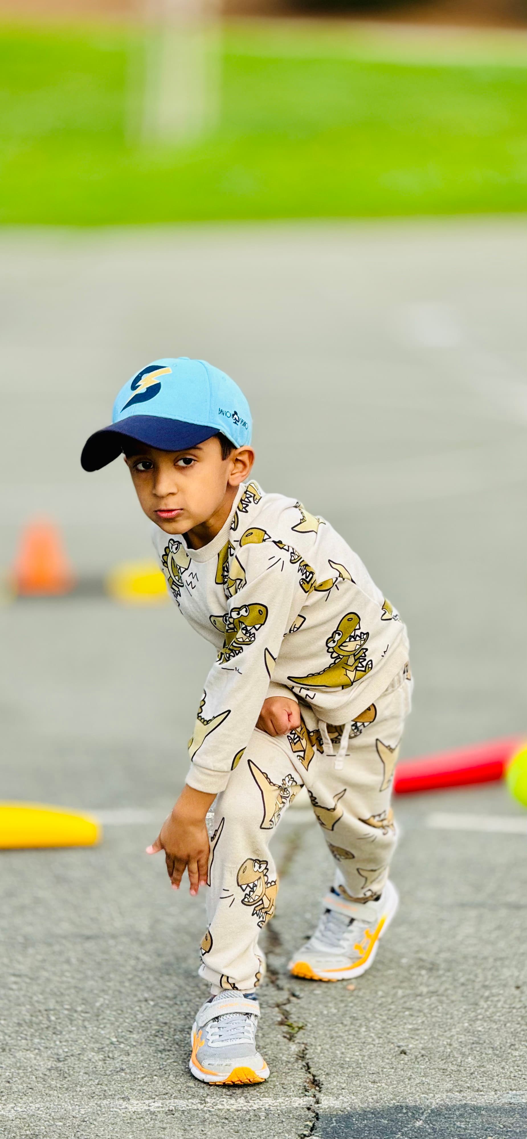A young Strikers cricketer ready to field